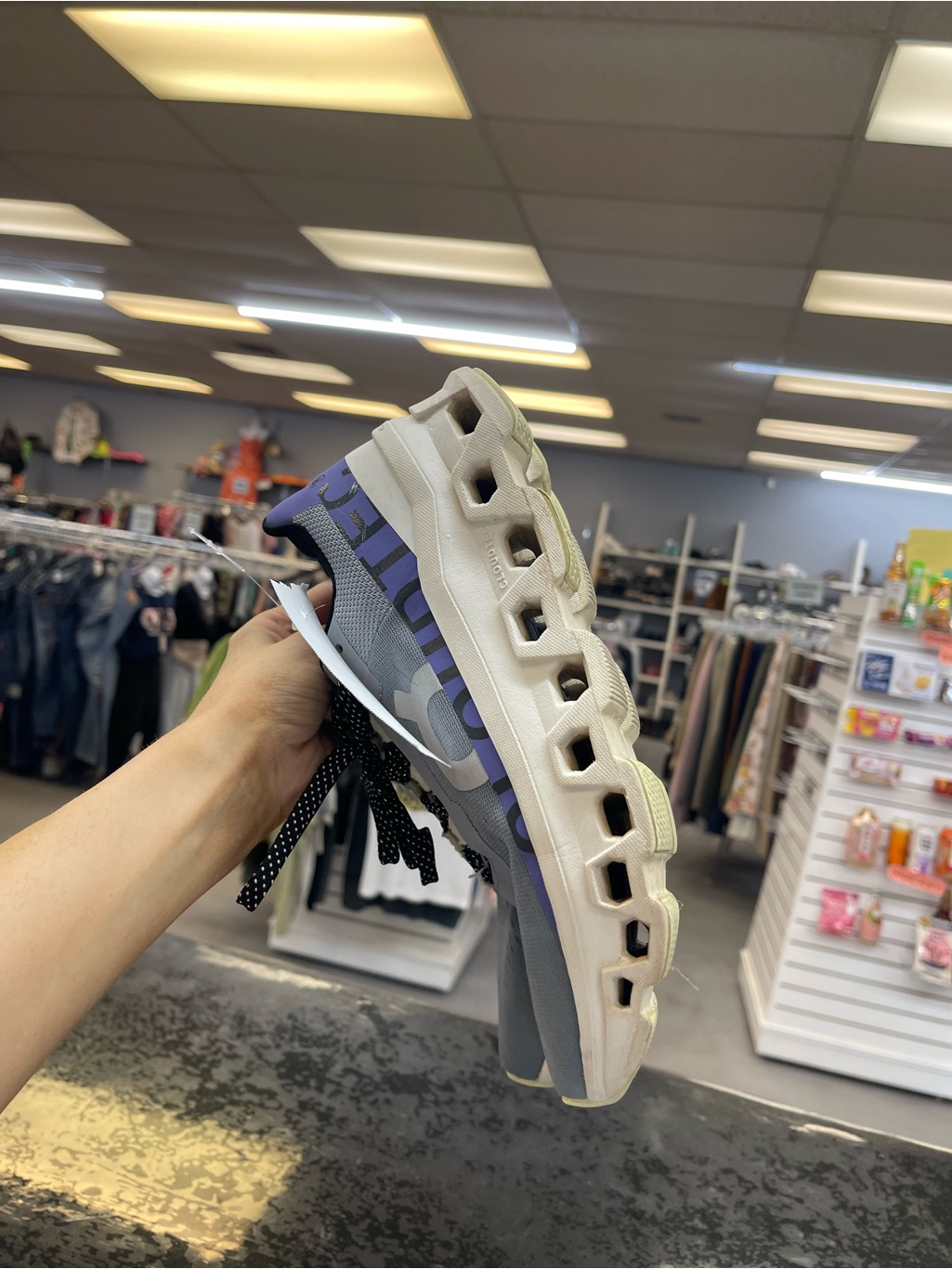 On Running Women Gray And Purple Cloudsurfer Sneakers — image 6 of 8